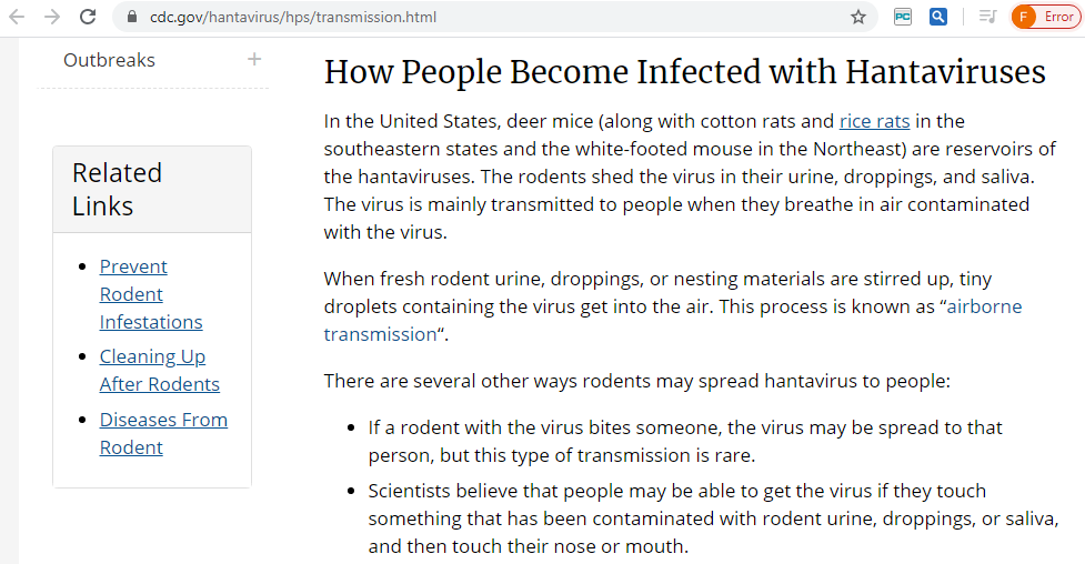 حقيقة انتقال فيروس هانتا بين البشر
