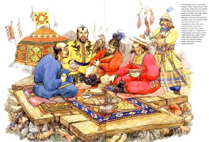 39mongols-dine-on-the-bodies-of-living-captive-enemy-commanders-after-victory-at-battle-of-the-kalka-river-by-richard-hook.-quora