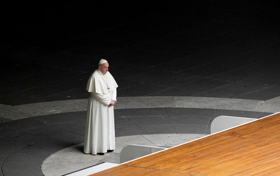 البابا فرانسيس خلال المراسم