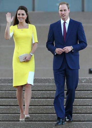 الأميرة كيت ميدلتون بفستان أصفر