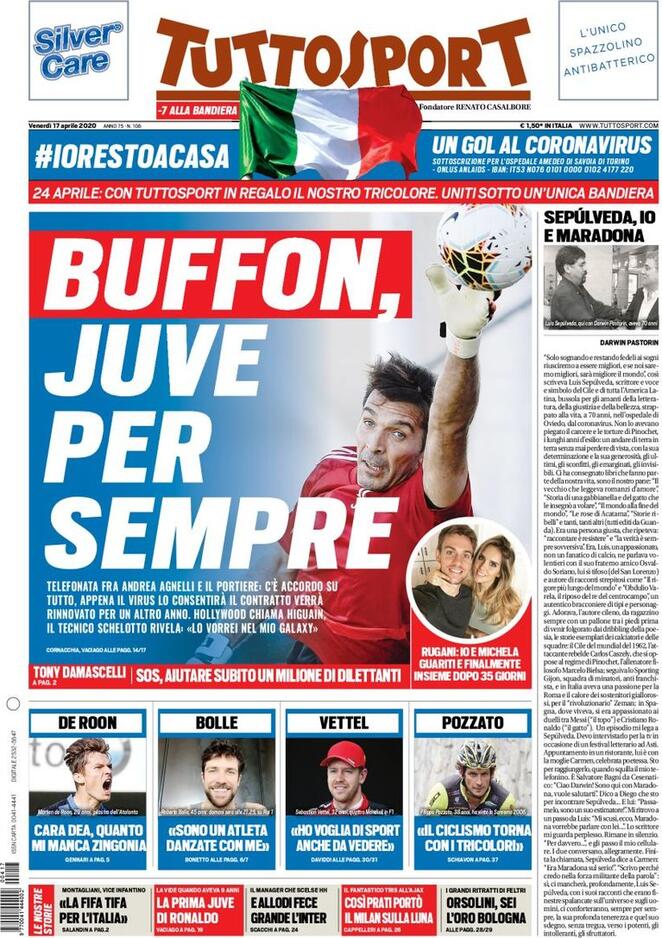 غلاف صحيفة توتو سبورت الايطالية ليوم الجمعة