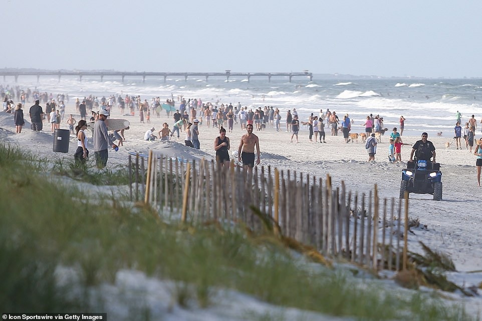  شاطىء فلوريدا يزدحم بالناس فى 30 دقيقة بعد إعادة فتحه (1)