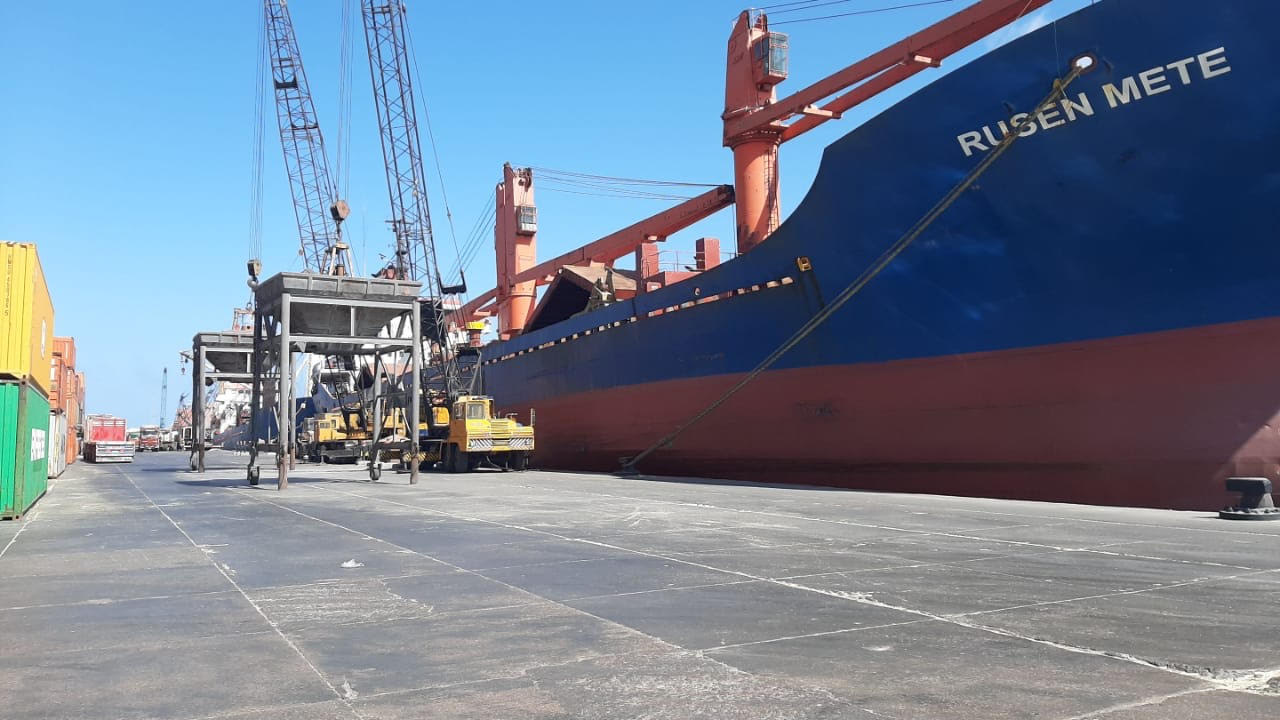 استمرار العمل على مدار 24 ساعة مع تطبيق إجراءات الوقاية ضد كورونا بميناء الإسكندرية (1)