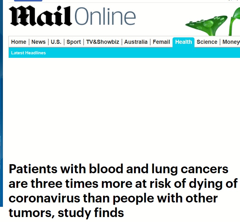 مرضى السرطان أكثر عرضه لكورونا 