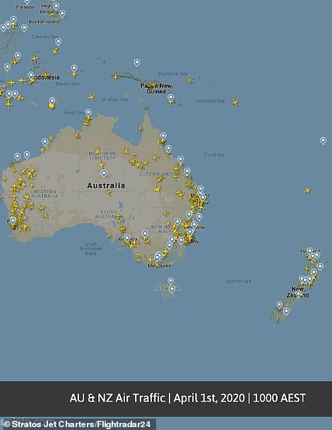 حركة الطيران فى أستراليا 1 أبريل 2020