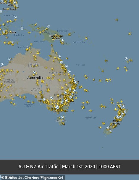 حركة الطيران فى أستراليا 1 مارس 2020