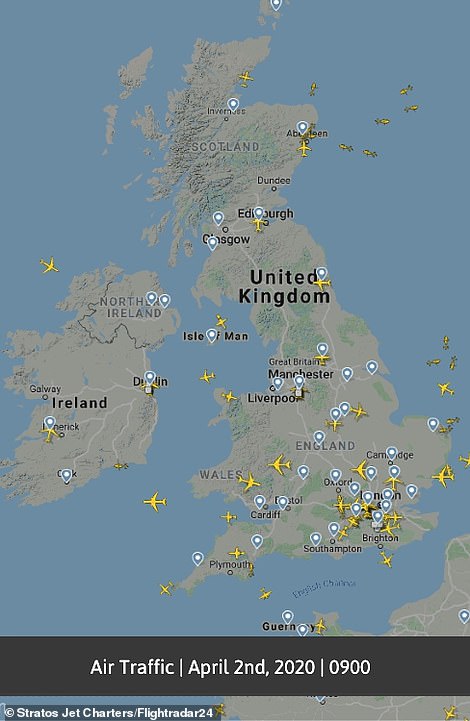 رحلات الطيران ببريطانيا فى 2 أبريل 2020