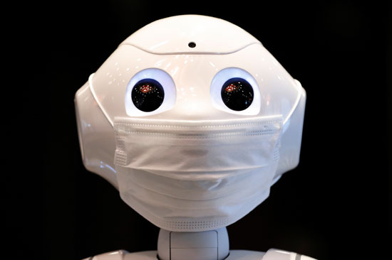 روبوت Pepper Humanoid ، تم تصنيعه بواسطة SoftBank Group Corp