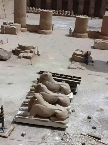 أعمال ترميم كباش الأقصر (1)