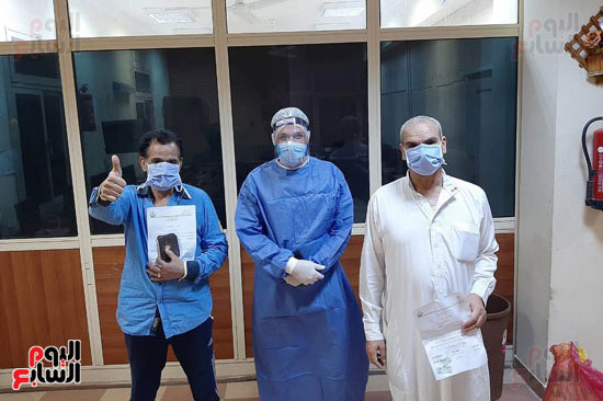 مغادرة 7 حالات بمستشفى عزل بنى سويف بعد تعافيهم من كورونا (2)
