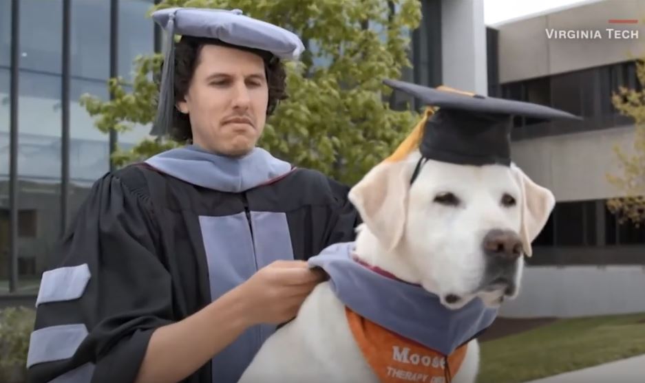 كلب يحصل على درجة الدكتوراه الفخرية