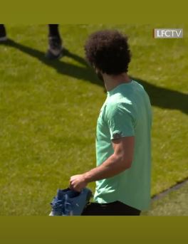 أثناء اسعداداته  للتدريب