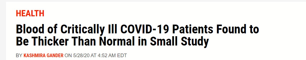 دم المرضى المصابيين بكورونا أكثر سمكا دم المرضى المصابيين بكورونا أكثر سمكا