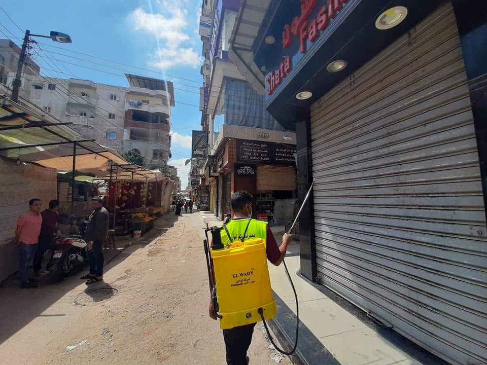 رش وتطهير الشوارع والمنازل بالبحيرة (1)