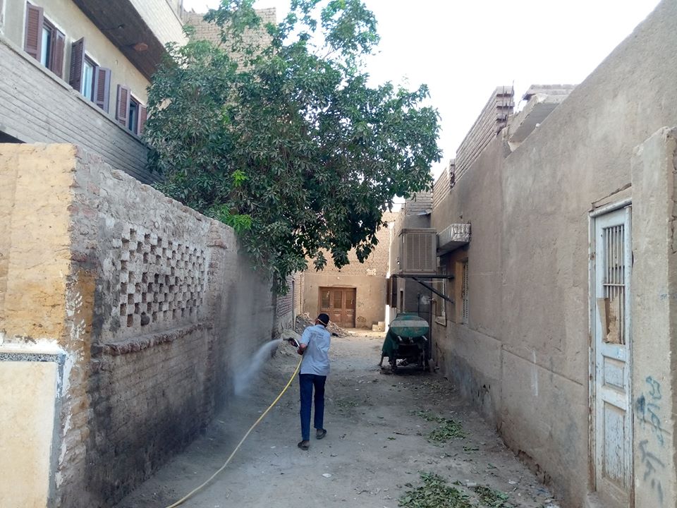 حملات شبابية جنوب الأقصر لرش وتطهير الشوارع