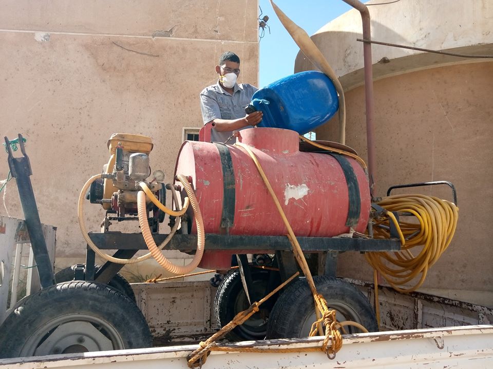 جانب من حملات رش وتعقيم شوارع الاقصر