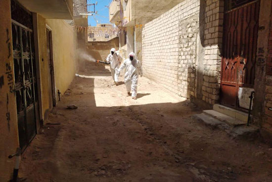 صحة مطروح تعقم مواقع حالة الإصابة بفيروس كورونا (2)