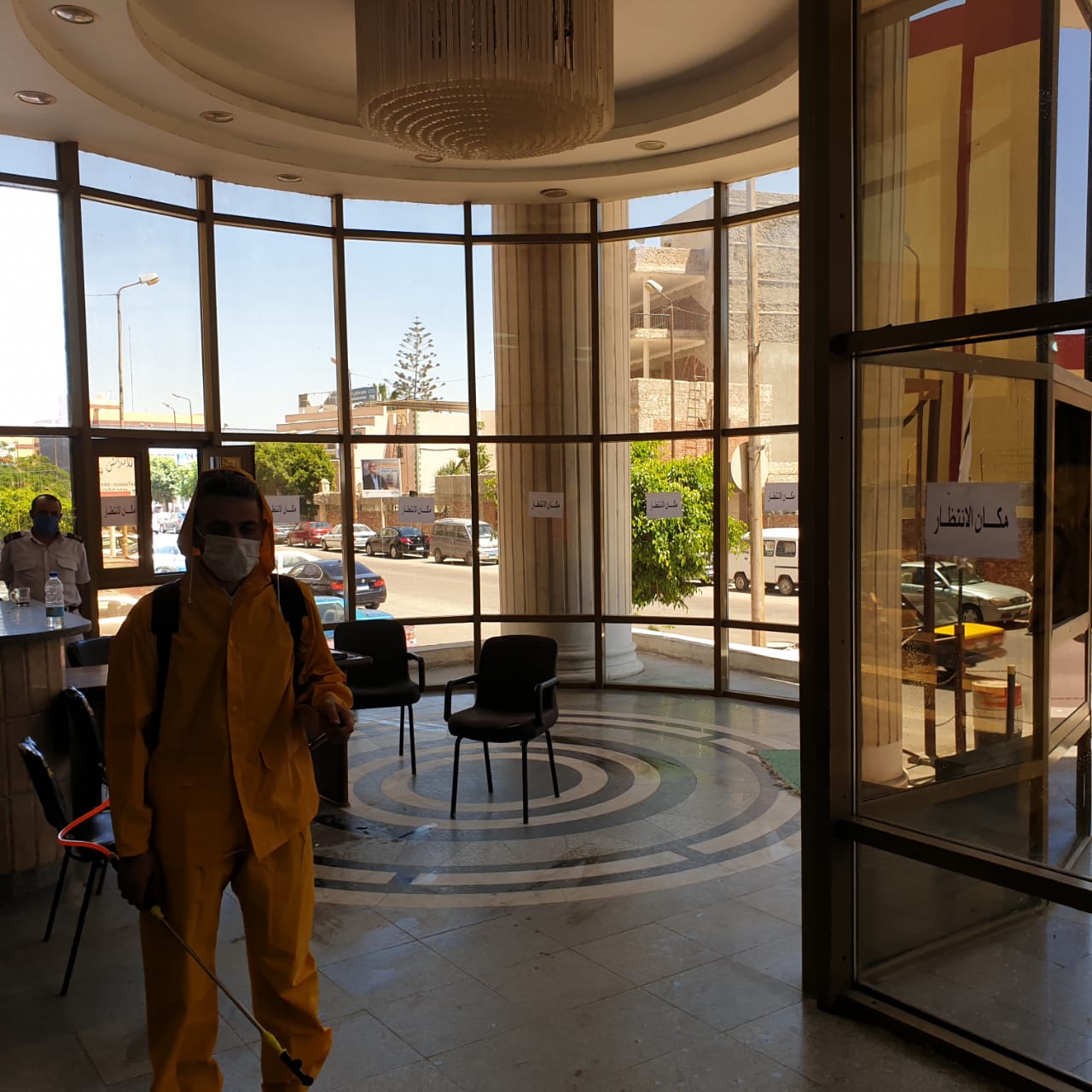 عمليات تعقيم مجلس الدولة بالاسكندرية