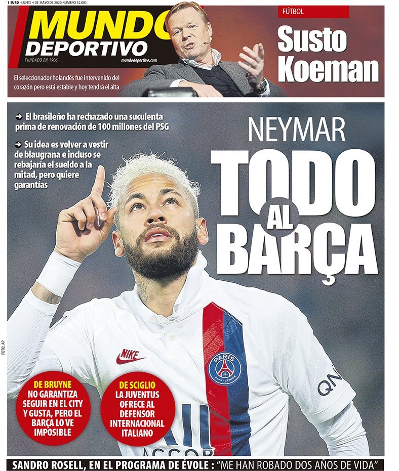 غلاف صحيفة موندو ديبورتيفو صباح الاثنين