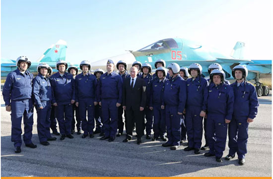 الرئيس فلاديمير بوتين في القاعدة حميميم  11 ديسمبر 2017