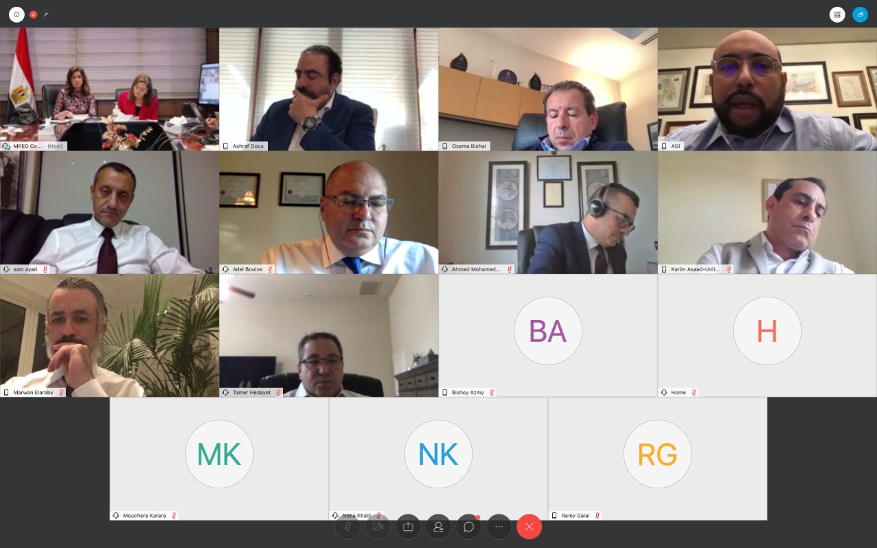 وزيرتا التخطيط والهجرة فى حوار عبر الفيديوكونفرانس مع رجال الأعمال المصريين بالخارج