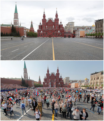 الساحة الحمراء بموسكو بين عامى 2019 و 2020