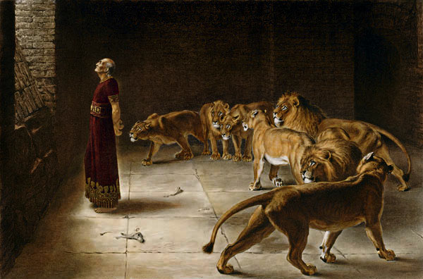 رسمة تصوّر جواب دانيال إلى الملك، بريشة بريطون ريفيير.