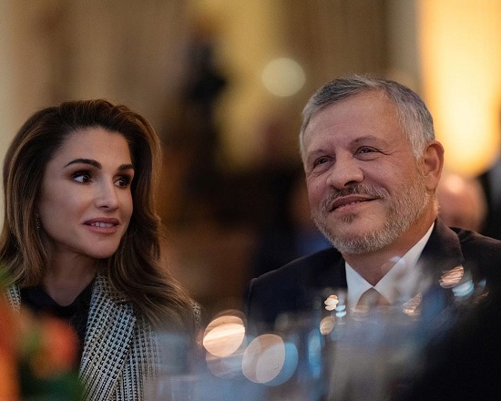 الملكة رانيا مع زوجها