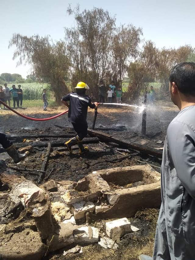 السيطرة على حريق بالحشائش فى إحدى قرى المنيا  (2)