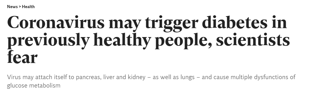 مرضى فيروس كورونا قد يعانون من مرض السكر