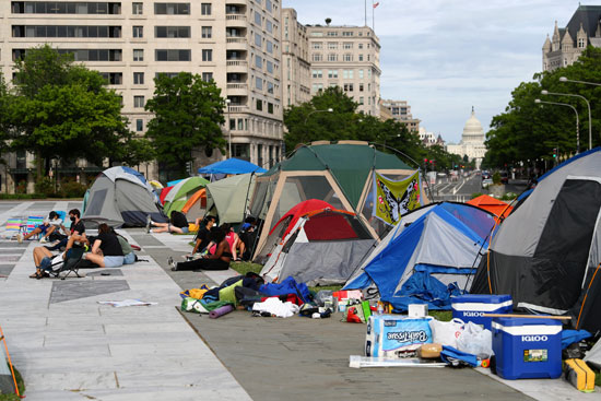 خيام للمتظاهرين فى العاصمة الأمريكية