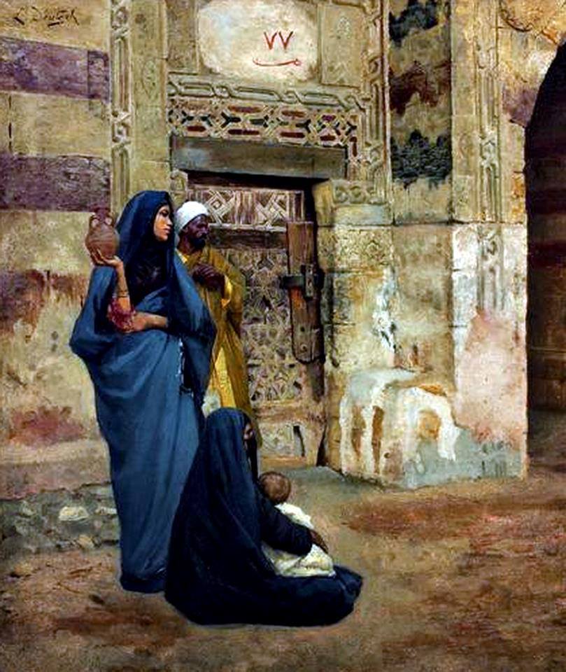 عائلة أمام الباب