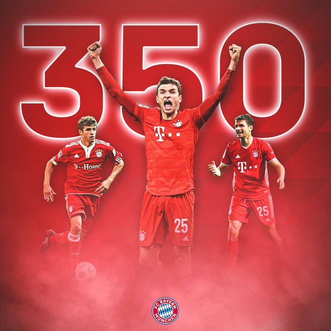مولر يصل للمباراة الـ 350 فى الدوري الألمانى مولر يصل للمباراة الـ 350 فى الدوري الألمانى