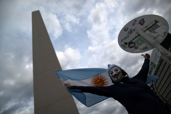 جانب من الاحتجاجات بالارجنتين