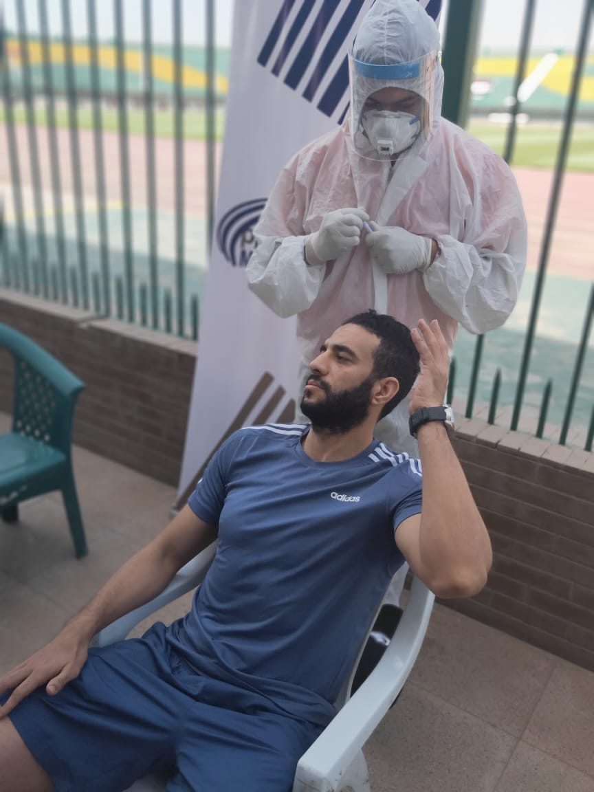 اجراء المسحة للاعبي الطلائع