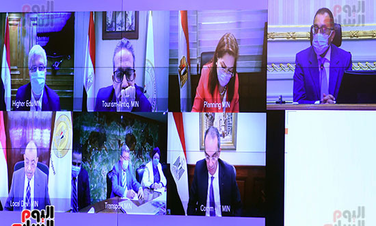 مصطفى مدبولي، رئيس مجلس الوزراء، اجتماعاً عبر تقنية الفيديو كونفرانس (3)