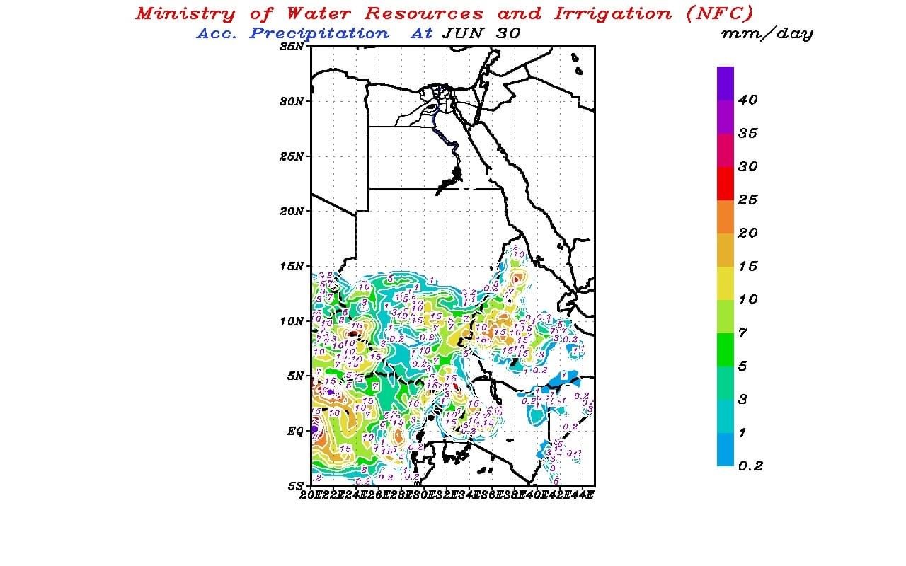 خرائط سقوط الأمطار على منابع النيل  (2)