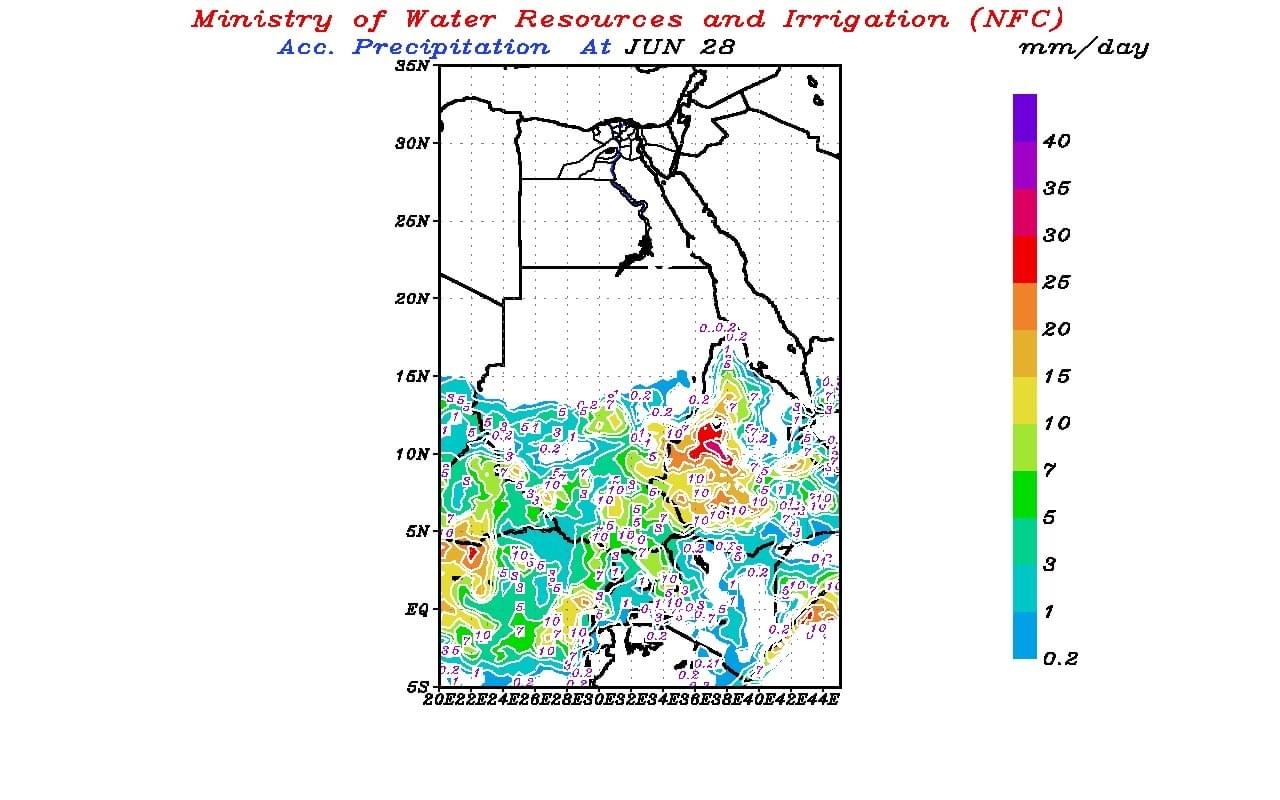 خرائط سقوط الأمطار على منابع النيل  (3)