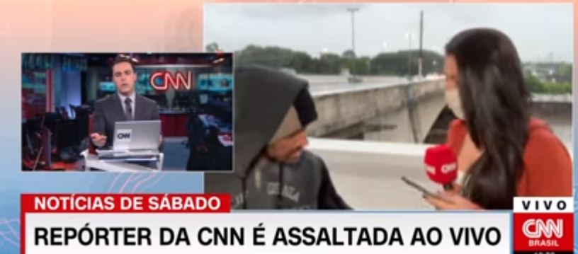 لص يسرق هواتف مراسلة cnn على الهواء في البرازيل