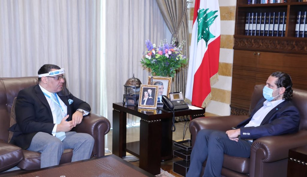 سعد الحريرى والسفير المصرى فى لبنان