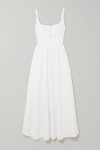 فستان أبيض قطن
