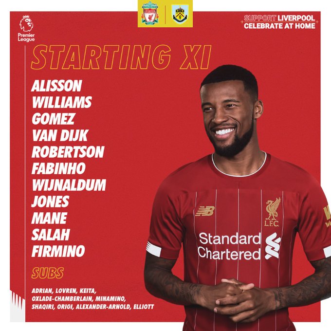 تشكيل ليفربول ضد بيرنلي