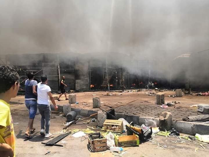 حريق  اكشاك حلوان