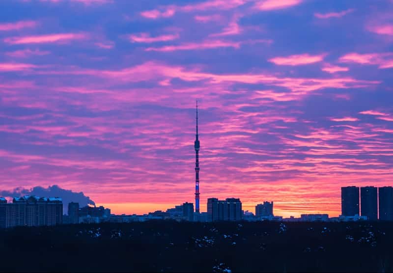 Moscow-Skyline-with-TV-Tower-at-Sunrise