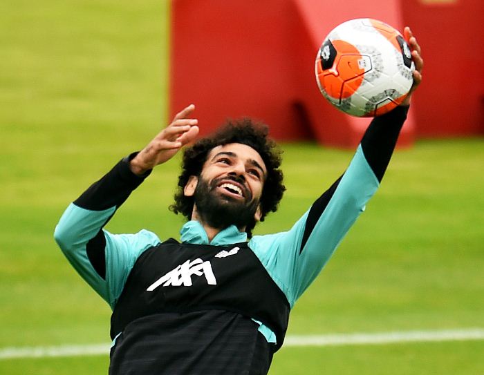 محمد صلاح فى التدريبات