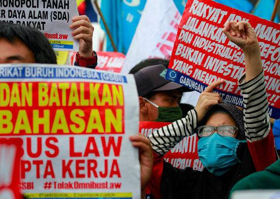 جانب من الاحتجاجات فى اندونيسيا