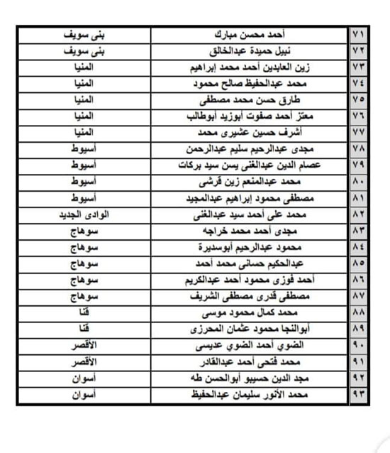 أسماء مرشحى حزب مستقبل وطن (2)