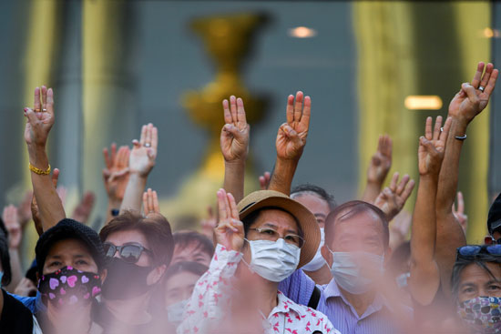 جانب من المتظاهرين فى بانكوك