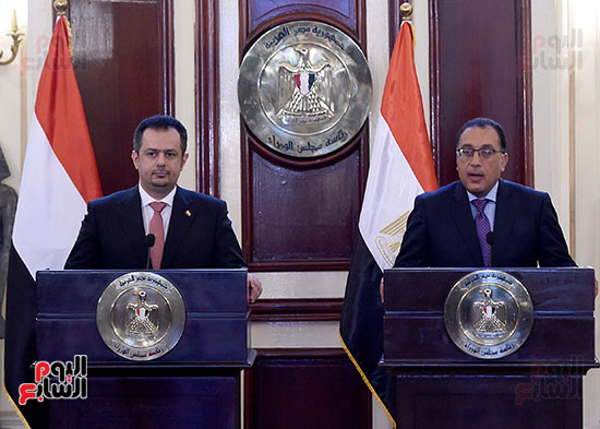 مؤتمر صحفى لرئيس الوزراء المصرى ونظيرة اليمنى (1)