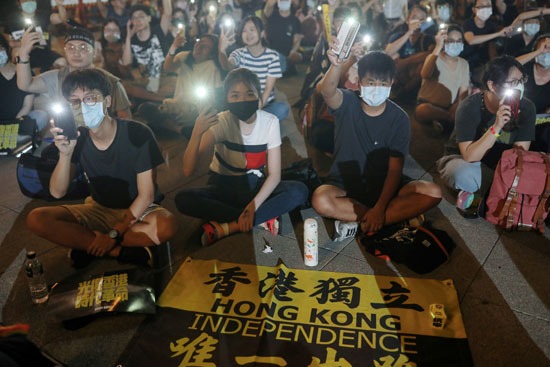 جانب من مظاهرات هونج كونج